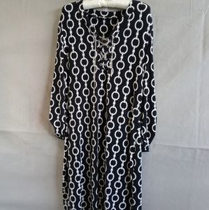 Never used Black & White dress with silver accents